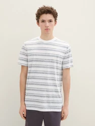 TOM TAILOR Denim T-Shirt rauchblau/weiß