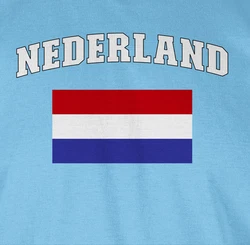 Shirtracer T-Shirt Nederland Schriftzug mit Flagge Creme/Hellblau/Blau
