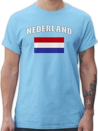 T-Shirt Nederland Schriftzug mit Flagge, Holland, Niederlande, Netherlands 2026 Fussball WM Fanartikel