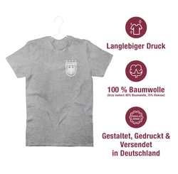 Shirtracer T-Shirt Deutschland Wappen 4 Sterne Germany Fussball EM Fanartikel Grau/Hellgrau
