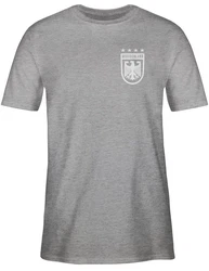 Shirtracer T-Shirt Deutschland Wappen 4 Sterne Germany Fussball EM Fanartikel Grau/Hellgrau