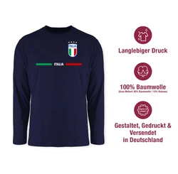 Shirtracer Rundhalsshirt Italien Trikot Wappen Fanartikel Hellblau/Gelb