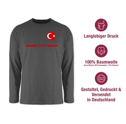 Shirtracer Rundhalsshirt Türkei Trikot Wappen Fanartikel 2024 Grau/Dunkelgrau/Lila