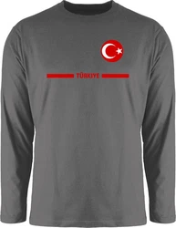 Shirtracer Rundhalsshirt Türkei Trikot Wappen Fanartikel 2024 Grau/Dunkelgrau/Lila