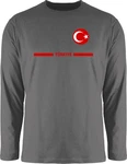 Shirtracer Rundhalsshirt Türkei Trikot Wappen Fanartikel 2024 Grau/Dunkelgrau/Lila