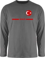 Shirtracer Rundhalsshirt Türkei Trikot Wappen Fanartikel 2024 Grau/Dunkelgrau/Lila