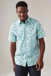 Next Kurzarmhemd Regular Fit mit Print Blau/Grün/Türkis