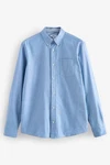 Next Langarmhemd Oxford Slim Fit Hellblau/Dunkelblau/Blau