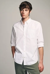 Next Langarmhemd Oxford Slim Fit Weiß/Creme