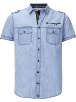 Jan Vanderstorm Kurzarmhemd LORENSIUS Blau/Hellblau Jan Vanderstorm Kurzarmhemd LORENSIUS Blau/Hellblau