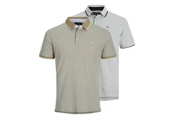 Jack & Jones Poloshirt JJEPAULOS 2er Pack Khaki/Grau/Beige/Braun