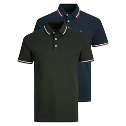 Jack & Jones Poloshirt JJEPAULOS 2er Pack Dunkelgrün/Grün