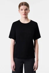 Drykorn Kurzarmhemd Basic Shirt Kirani Slim Fit Schwarz/Braun