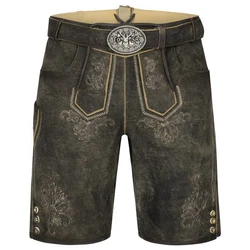 Krüger Trachtenlederhose Arijus Herren Khaki/Braun/Dunkelgrün/Dunkelbraun