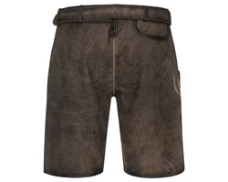 Krüger Trachtenlederhose Arijus Herren Khaki/Dunkelbraun/Braun/Grau
