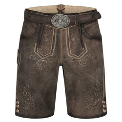 Krüger Trachtenlederhose Arijus Herren Khaki/Dunkelbraun/Braun/Grau