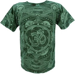 Guru-Shop T-Shirt Tibet & Buddhist Art Dunkelgrün/Grün/Hellgrün