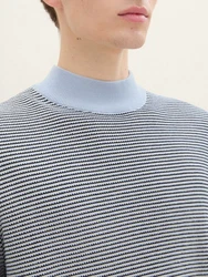 TOM TAILOR Denim Strickpullover mit Stehkragen 