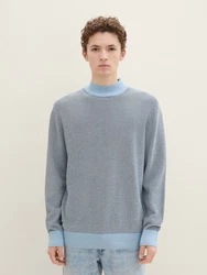 TOM TAILOR Denim Strickpullover mit Stehkragen 