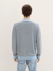 TOM TAILOR Denim Strickpullover mit Stehkragen 