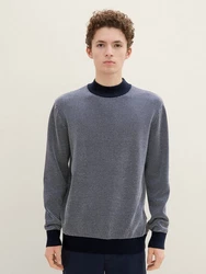 TOM TAILOR Denim Strickpullover mit Stehkragen 