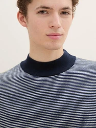 TOM TAILOR Denim Strickpullover mit Stehkragen 
