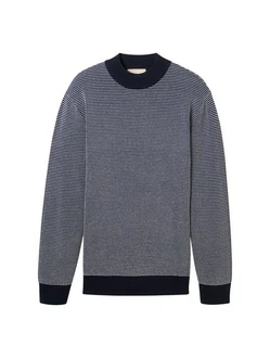 TOM TAILOR Denim Strickpullover mit Stehkragen 