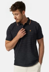 Indicode T-Shirt Mecklenburgh Schwarz/Dunkelgrau/Orange/Rot
