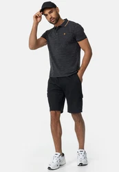 Indicode T-Shirt Mecklenburgh Schwarz/Dunkelgrau/Orange/Rot