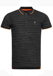 Indicode T-Shirt Mecklenburgh Schwarz/Dunkelgrau/Orange/Rot