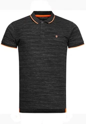 Indicode T-Shirt Mecklenburgh Schwarz/Dunkelgrau/Orange/Rot