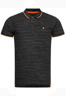 Indicode T-Shirt Mecklenburgh Schwarz/Dunkelgrau/Orange/Rot