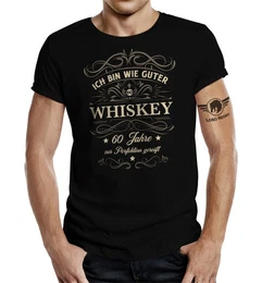T-Shirt fr Mnner zum 60. Geburtstag - Wie Whiskey zur Perfektion gereift