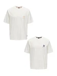 ONLY & SONS T-Shirt 2er-Set Kurzarm locker geschnitten Rundhals (7732) Schwarz/Orange (7732)