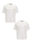 ONLY & SONS T-Shirt 2er-Set Kurzarm locker geschnitten Rundhals (7732) Weiß/Orange (7732)