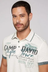 CAMP DAVID Poloshirt Paragliding Cape Town I Creme/Weiß/Grau/Beige/Khaki