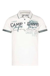 CAMP DAVID Poloshirt Paragliding Cape Town I Creme/Weiß/Grau/Beige/Khaki