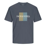 Jack & Jones Print-Shirt Jorfrederiksberg Box T-Shirt Dunkelblau/Grau/Blau