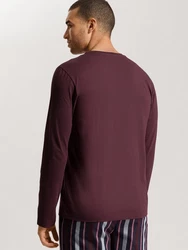 Hanro Longsleeve Living Shirts Dunkelrot/Lila/Bordeaux