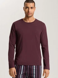Hanro Longsleeve Living Shirts Dunkelrot/Lila/Bordeaux