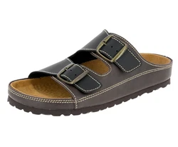 Lico Pantolette Natural Man Dunkelgrün/Braun/Dunkelbraun/Beige/Khaki