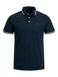 Jack & Jones Poloshirt JJEPAULOS POLO SS NOOS Dunkelblau