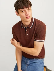 Jack & Jones Poloshirt JJEPAULOS POLO SS NOOS Orange/Braun/Dunkelbraun