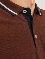 Jack & Jones Poloshirt JJEPAULOS POLO SS NOOS Orange/Braun/Dunkelbraun