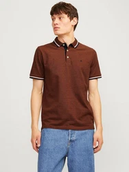 Jack & Jones Poloshirt JJEPAULOS POLO SS NOOS Orange/Braun/Dunkelbraun