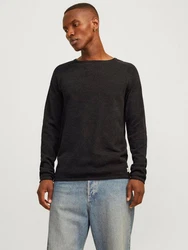 Jack & Jones Rundhalspullover JJEHILL KNIT CREW NECK NOOS dunkelbraun