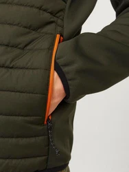 Jack & Jones Blouson Softshell Stepp Jacke mit Kapuze JJEMULTI dunkelgrn/orange