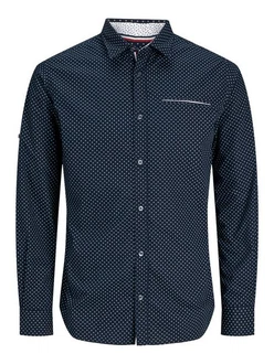 JACK & JONES Hemd Remy Dunkelblau/Hellblau/Blau