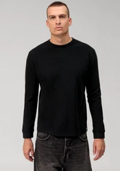 OLYMP Langarmshirt Casual Schwarz/Dunkelblau