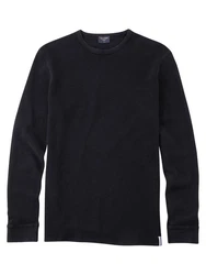 OLYMP Langarmshirt Casual Schwarz/Dunkelblau